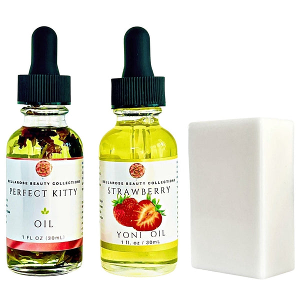 Wet On Demand Bundle #2 (Perfect Kitty Oil 1oz + Strawberry Yoni Oil 1oz + Perfect Yoni Soap All White 6oz) Fast Results!